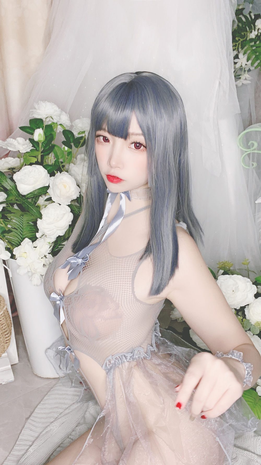 图片[2]-No.080-私房自拍蓝色网状比基尼 [38P]
