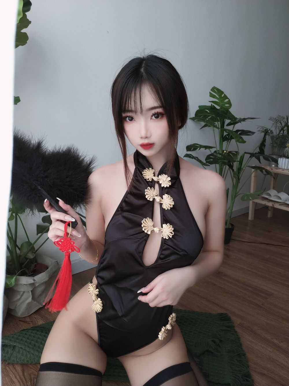 图片[3]-No.036-黑色短款旗袍 [35P 1V]