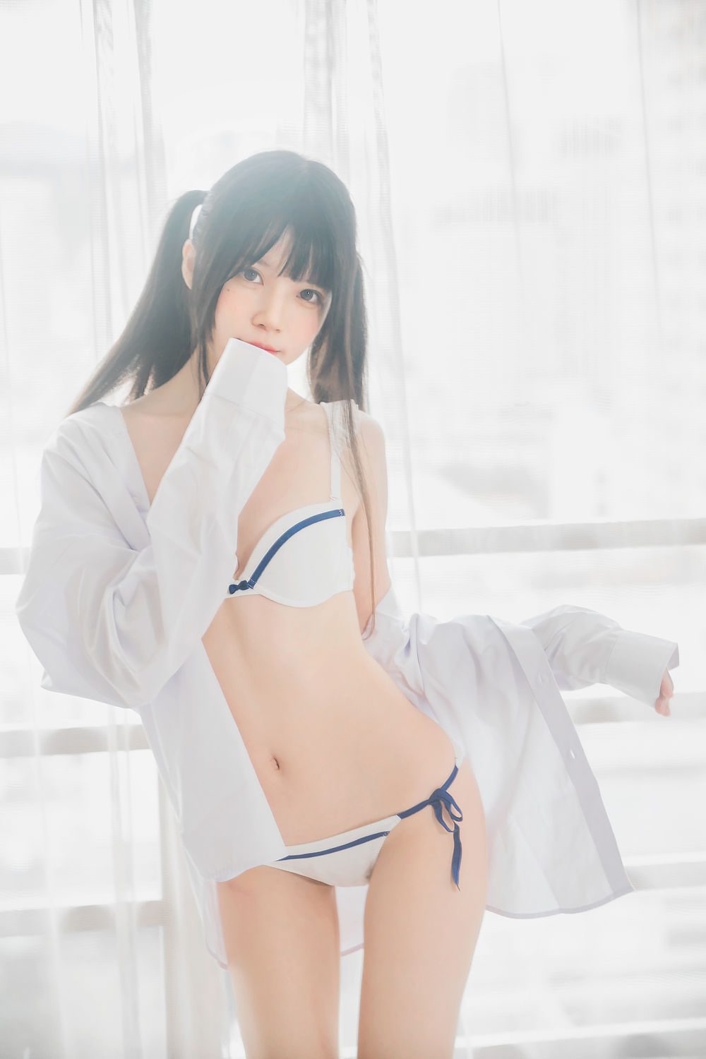 图片[3]-No.096-桜桃未熟 白衬衫双马尾 [47P]