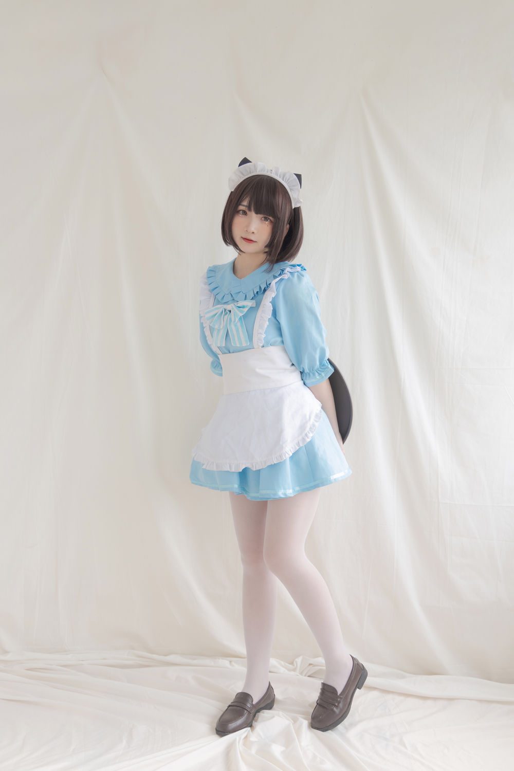 图片[2]-No.049-蓝色猫耳白丝女仆 [42P 1V]