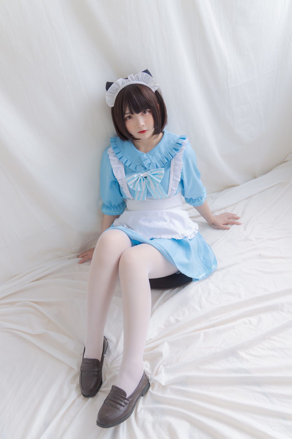 图片[3]-No.049-蓝色猫耳白丝女仆 [42P 1V]