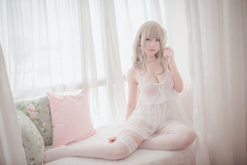 图片[2]-No.001-白色丝质连衣裙 [26P]