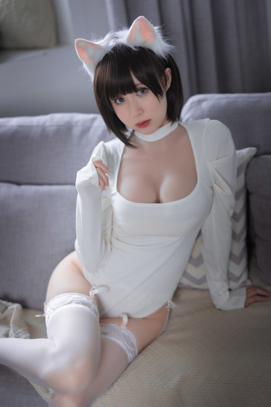 图片[3]-No.004-白猫白色连体衣 [30P]