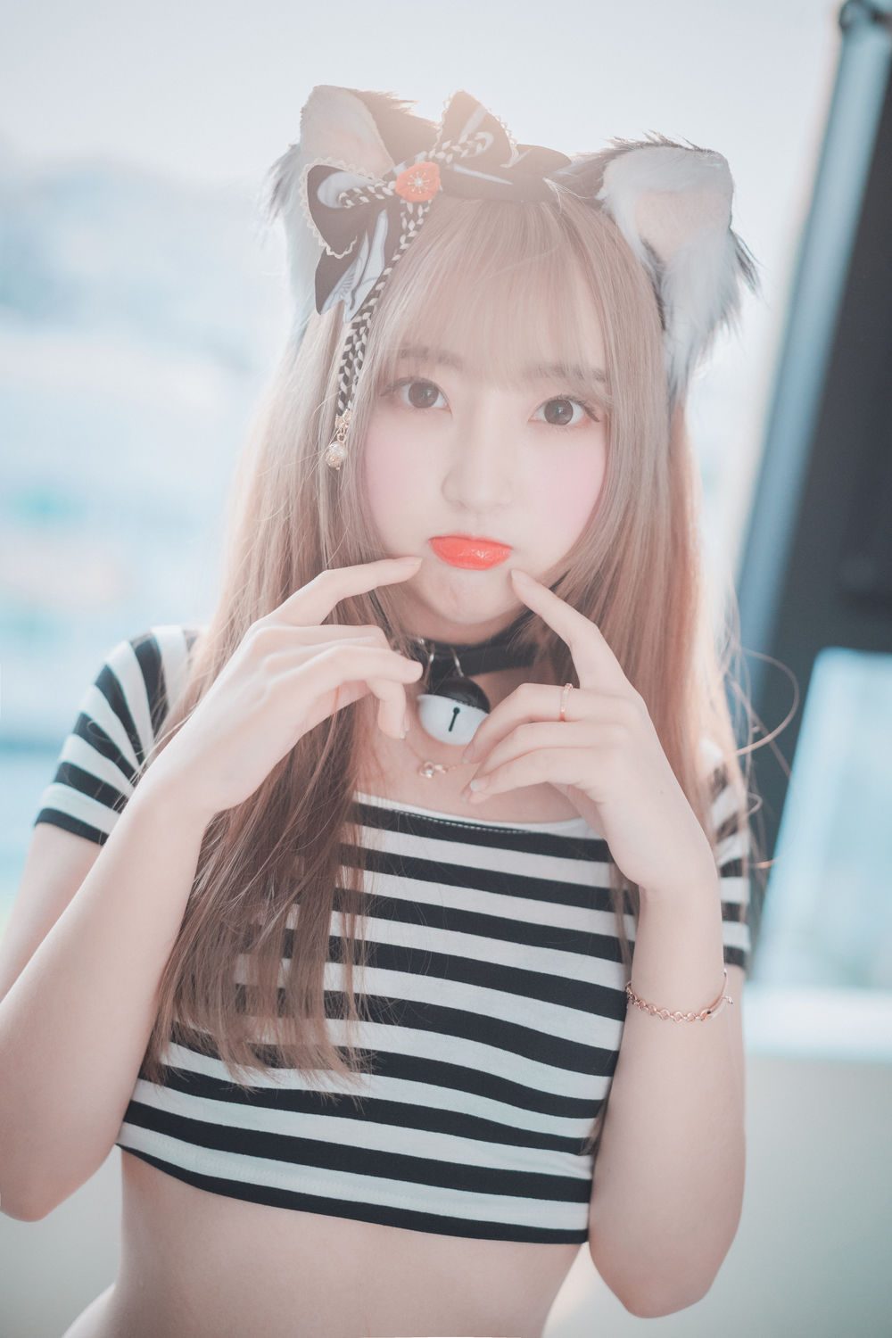 图片[3]-No.001-[DJAWA] Catgirl in Stripes [91P]