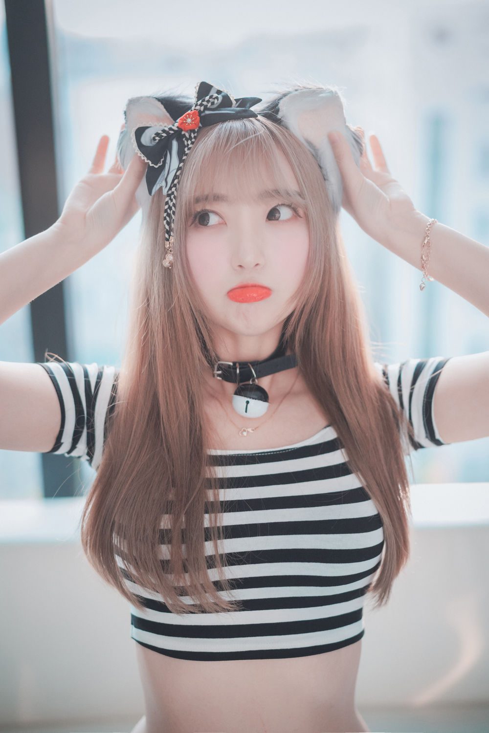 图片[2]-No.001-[DJAWA] Catgirl in Stripes [91P]