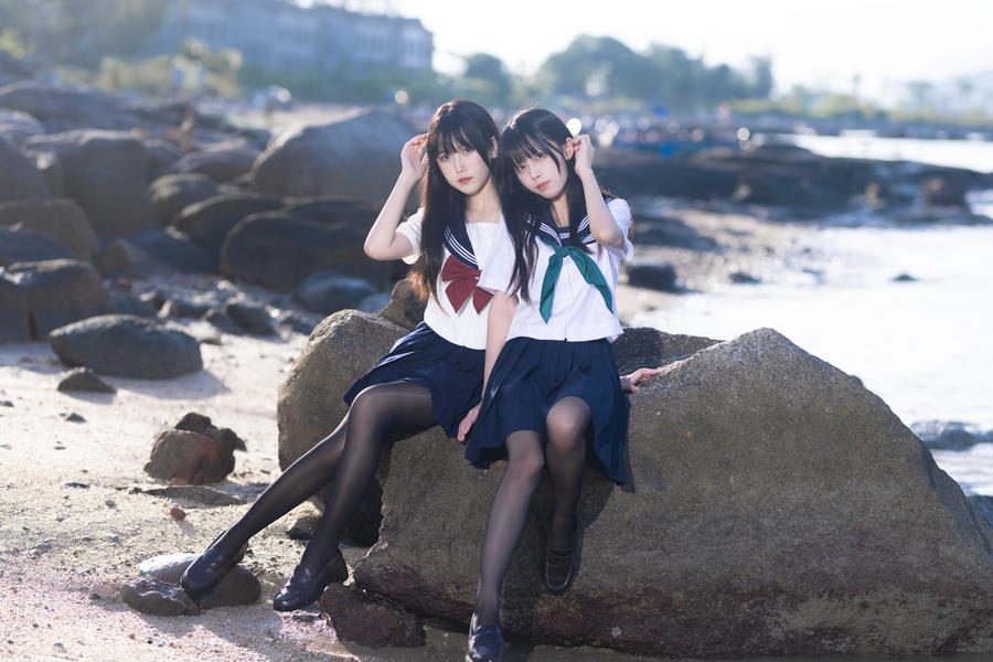 图片[3]-No.042 – 水手服百合黑丝 (&三無人型) [51P 1V]